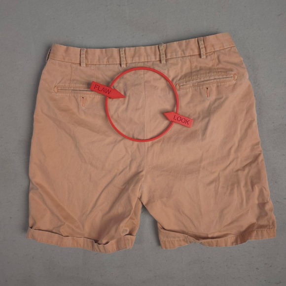 Peter Millar Mens Chino Shorts Peach Size 34 Flat Front Cuffed Casual Summer - Picture 8 of 9